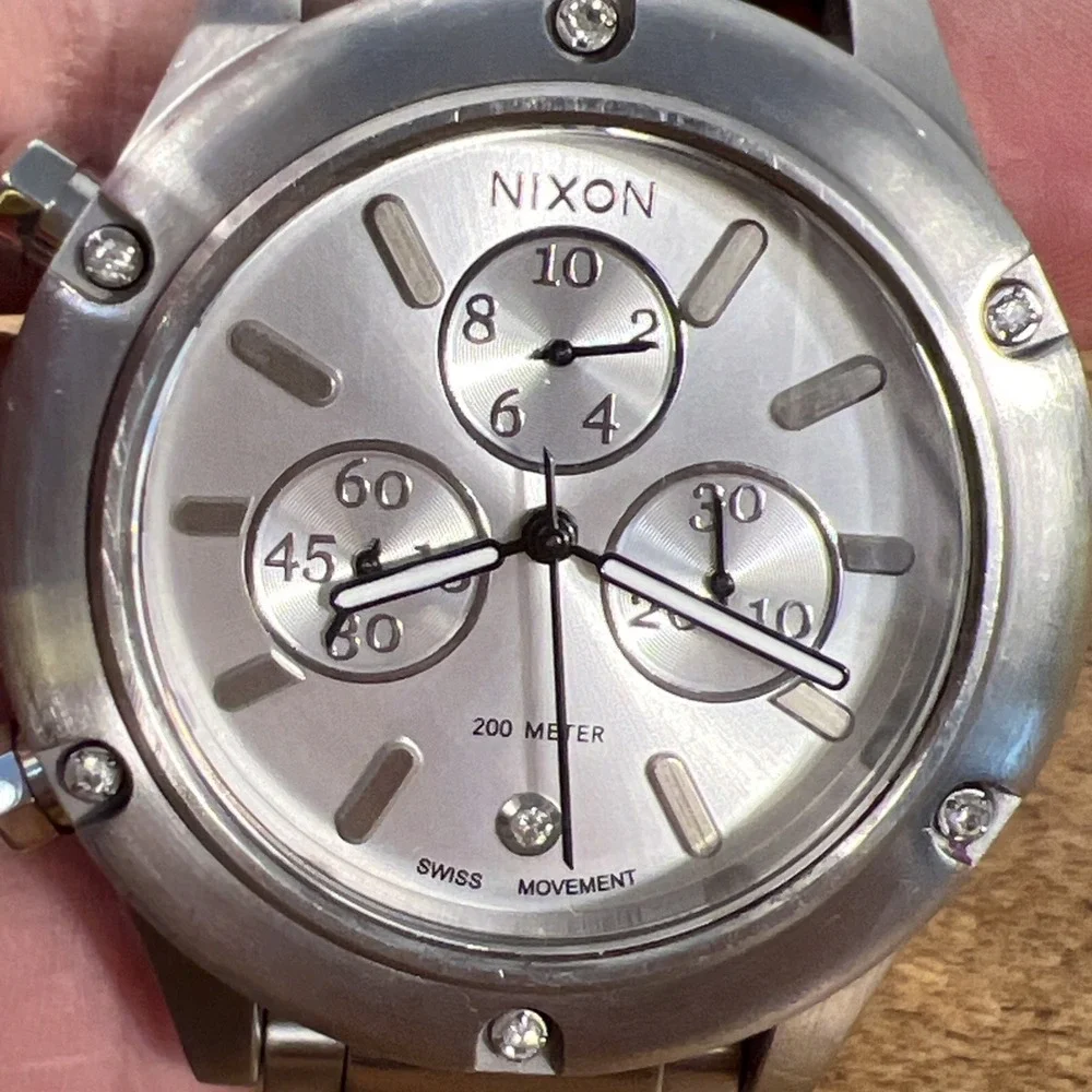 NIXON Bling The Camden Chrono 12A-S Swiss‎ Movement Watch - Needs Battery